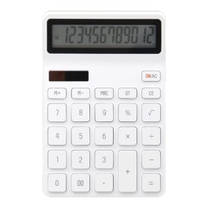 Original Xiaomi Youpin LEMO Rice Calculator 12-bit LED Display ABS Material 6 Degree Angle (White)