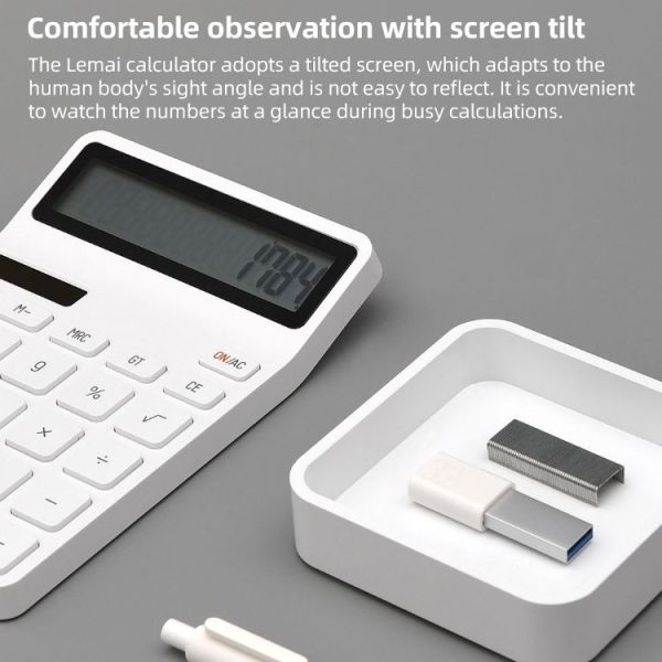 Original Xiaomi Youpin LEMO Rice Calculator 12-bit LED Display ABS Material 6 Degree Angle (White) - Image 5