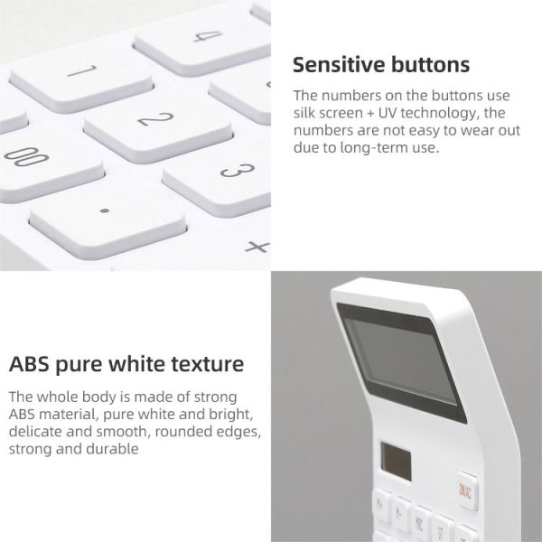 Original Xiaomi Youpin LEMO Rice Calculator 12-bit LED Display ABS Material 6 Degree Angle (White) - Image 6