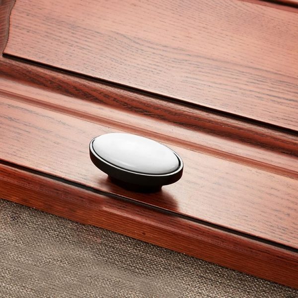 5 PCS 5049_16 Black and White Ceramic Closet Cabinet Handle Pitch: 16mm - Image 2