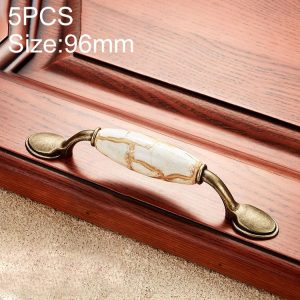 5 PCS 5018_96 Marble Texture Ceramic Closet Cabinet Handle Pitch: 96mm
