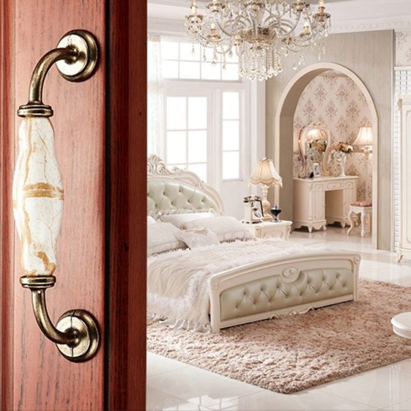 5 PCS 5018_96 Marble Texture Ceramic Closet Cabinet Handle Pitch: 96mm - Image 5