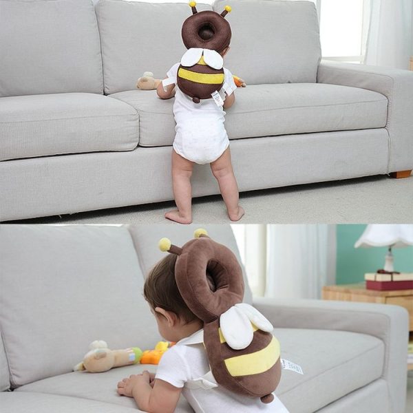 Big Brown Plush Bee Pattern Shockproof Head Pad for Baby Children Waliking - Image 5