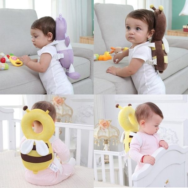 Big Brown Plush Bee Pattern Shockproof Head Pad for Baby Children Waliking - Image 6