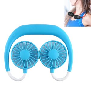 Multi-function Portable Adjustable Wearable Sport Fan (Blue)