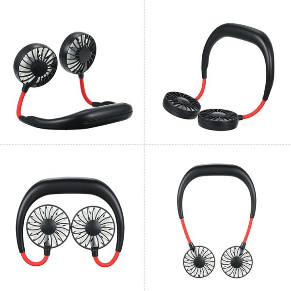 Multi-function Portable Adjustable Wearable Sport Fan (Blue) - Image 7