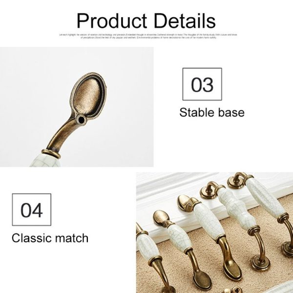 5 PCS 5025_96 Ceramic Crack Closet Cabinet Handle Pitch: 96mm - Image 4