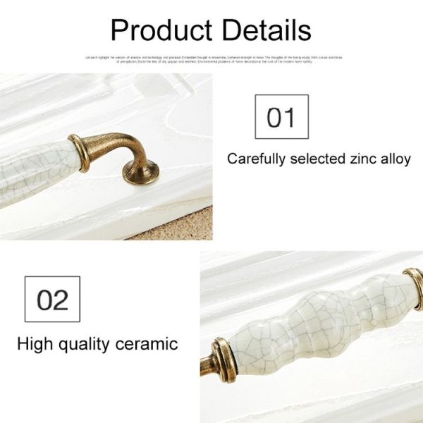 5 PCS 5089 Single Hole Ceramic Crack Closet Cabinet Handle - Image 3