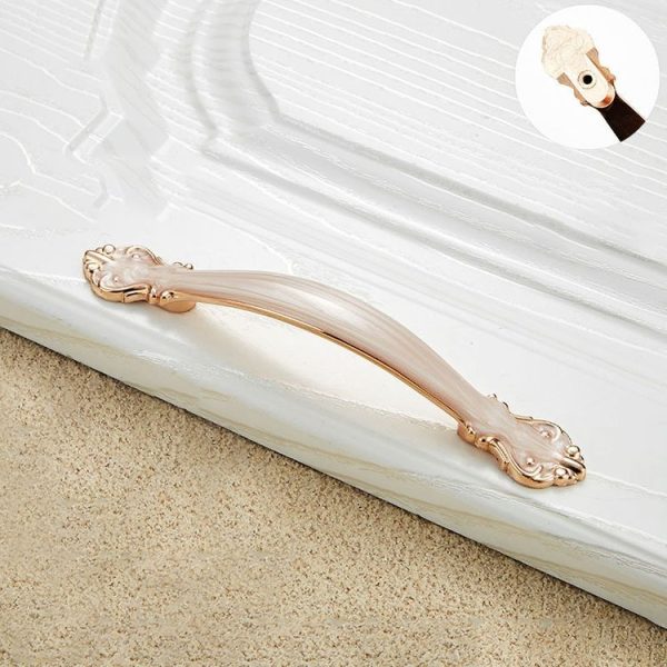5 PCS 6032A_96 White Amber Paint Closet Cabinet Handle Pitch: 96mm - Image 2