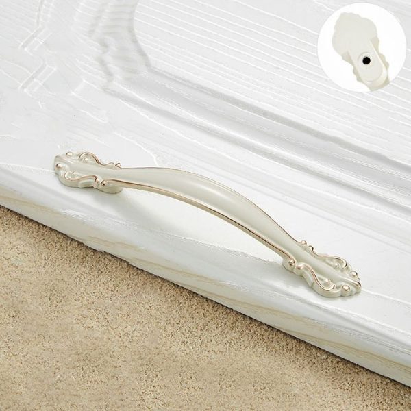 5 PCS 6032A_96 Ivory White Paint Closet Cabinet Handle Pitch: 96mm - Image 2