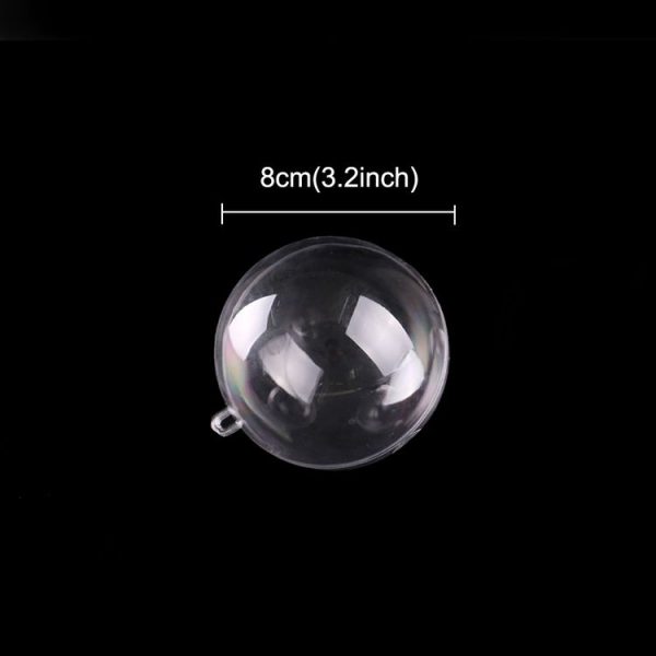 5 PCS Transparent Christmas Ball Hollow Plastic Sphere Ball Shaped Eternal Flower Ball Wedding Gifts Gift Box, Size: 8 x 8cm - Image 2