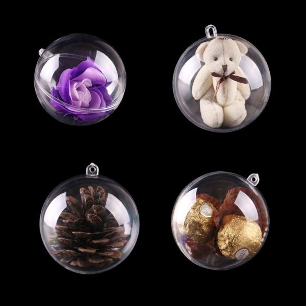 5 PCS Transparent Christmas Ball Hollow Plastic Sphere Ball Shaped Eternal Flower Ball Wedding Gifts Gift Box, Size: 8 x 8cm - Image 3