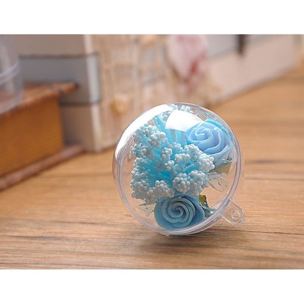 5 PCS Transparent Christmas Ball Hollow Plastic Sphere Ball Shaped Eternal Flower Ball Wedding Gifts Gift Box, Size: 8 x 8cm - Image 5