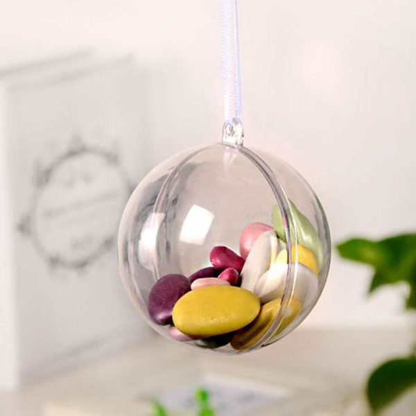 5 PCS Transparent Christmas Ball Hollow Plastic Sphere Ball Shaped Eternal Flower Ball Wedding Gifts Gift Box, Size: 8 x 8cm - Image 7
