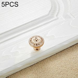 5 PCS 6041 Large Single Hole White Amber Paint Closet Cabinet Handle Diameter: 30mm