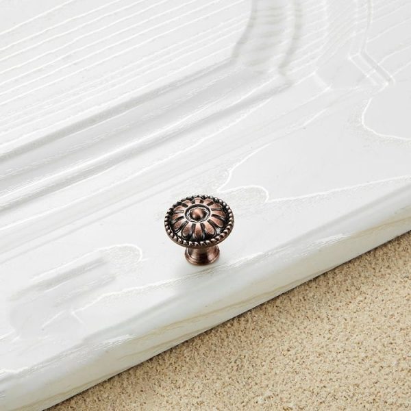 10 PCS 6041 Small Single Hole Red Ancient Paint Closet Cabinet Handle Diameter: 24mm - Image 2