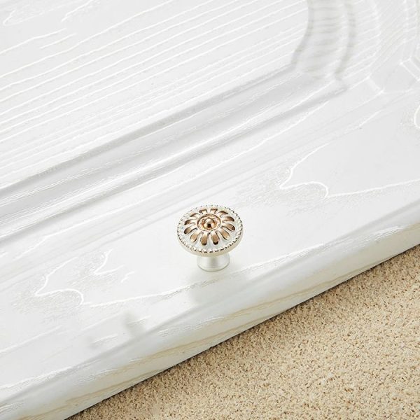10 PCS 6041 Small Single Hole Gold and Silver Paint Closet Cabinet Handle Diameter: 24mm - Image 2