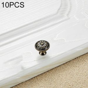 10 PCS 6041 Small Single Hole Green Ancient Paint Closet Cabinet Handle Diameter: 24mm