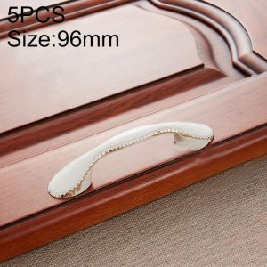 5 PCS 6009_96 Ivory White Zinc Alloy Simple Closet Cabinet Handle Pitch: 96mm