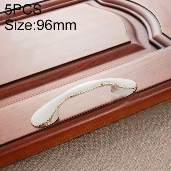 5 PCS 6009_96 Ivory White Zinc Alloy Simple Closet Cabinet Handle Pitch: 96mm