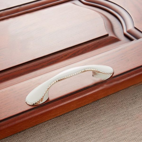 5 PCS 6009_96 Ivory White Zinc Alloy Simple Closet Cabinet Handle Pitch: 96mm - Image 2