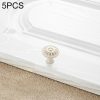 5 PCS 6041 Large Single Hole Ivory White Zinc Alloy Simple Closet Cabinet Handle Length: 30mm