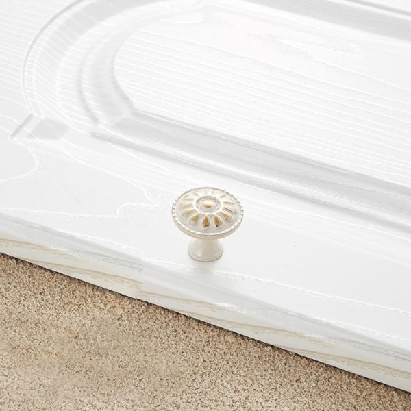 5 PCS 6041 Large Single Hole Ivory White Zinc Alloy Simple Closet Cabinet Handle Length: 30mm - Image 2