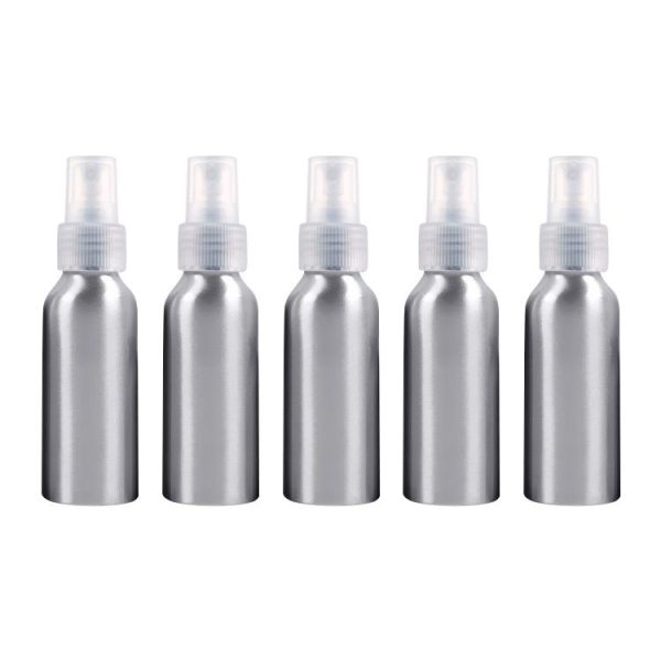 Refillable Glass Fine Mist Atomizers Aluminum Bottle, 100ml (Transparent) - Image 2