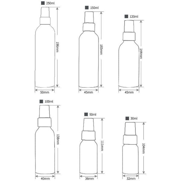 Refillable Glass Fine Mist Atomizers Aluminum Bottle, 100ml (Transparent) - Image 6