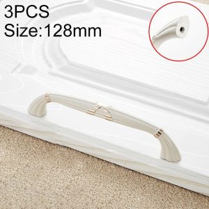 3 PCS 6046_128 Ivory White Zinc Alloy Simple Closet Cabinet Handle Pitch: 128mm
