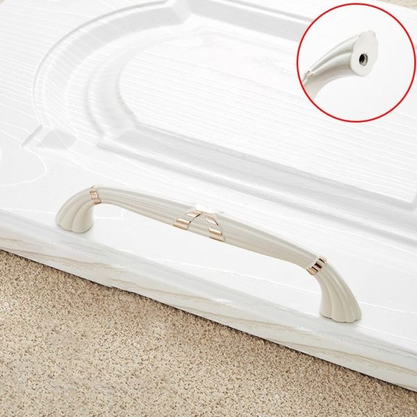 3 PCS 6046_128 Ivory White Zinc Alloy Simple Closet Cabinet Handle Pitch: 128mm - Image 2