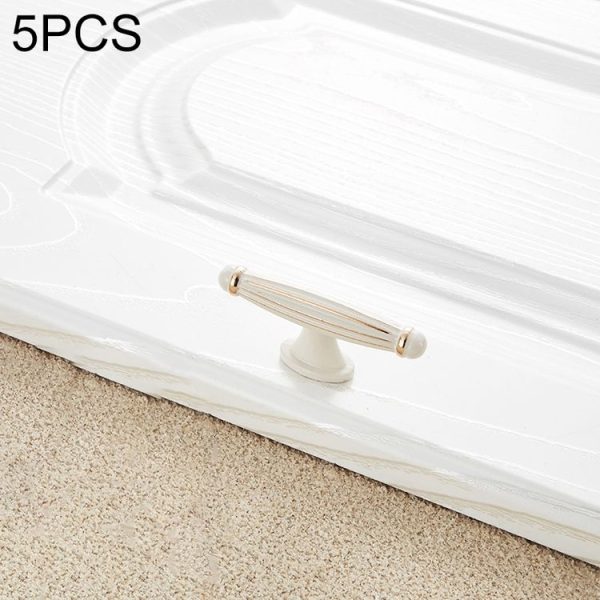 5 PCS 6064 Single Hole Ivory White Zinc Alloy Simple Closet Cabinet Handle