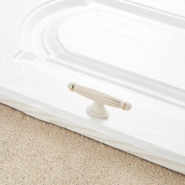 5 PCS 6064 Single Hole Ivory White Zinc Alloy Simple Closet Cabinet Handle - Image 2