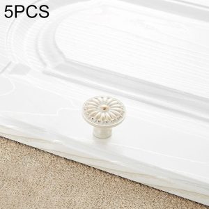 5 PCS 6077 Single Hole Ivory White Zinc Alloy Simple Closet Cabinet Handle