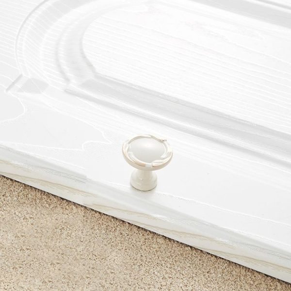 5 PCS 6510 Single Hole Ivory White Zinc Alloy Simple Closet Cabinet Handle - Image 2