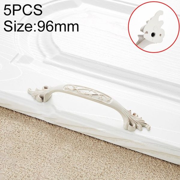 5 PCS 6515_96 Ivory White Zinc Alloy Simple Closet Cabinet Handle Pitch: 96mm