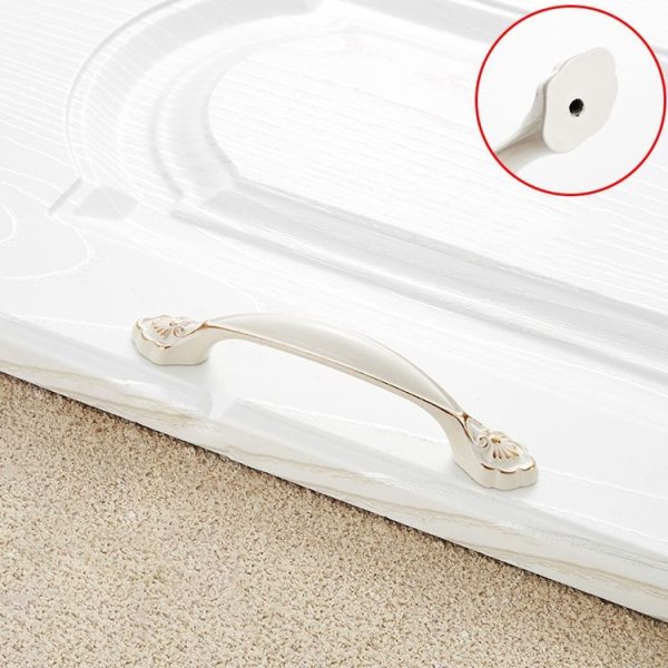 5 PCS 6526_96 Ivory White Zinc Alloy Simple Closet Cabinet Handle Pitch: 96mm - Image 2
