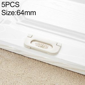 5 PCS 6530_64 Ivory White Zinc Alloy Simple Closet Cabinet Handle Pitch: 64mm