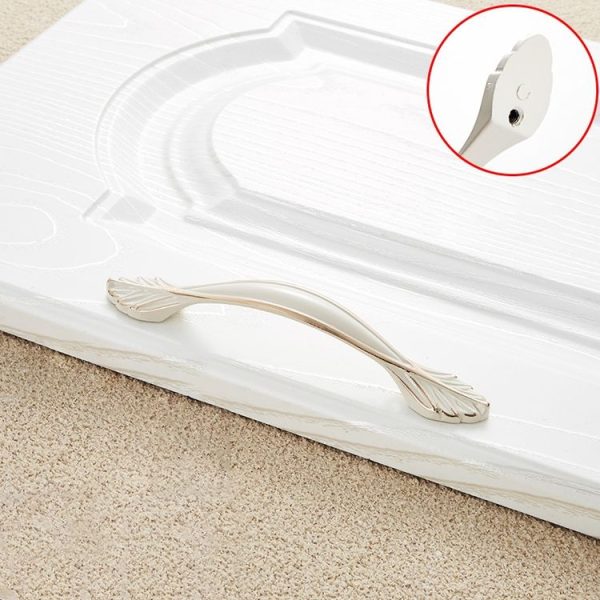 5 PCS 6593_96 Ivory White Zinc Alloy Simple Closet Cabinet Handle Pitch: 96mm - Image 2