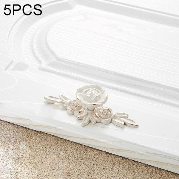 5 PCS 6603 Small Single Hole Ivory White Zinc Alloy Simple Closet Cabinet Handle Length: 101mm