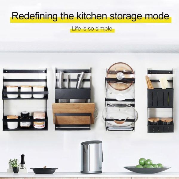 Kitchen Multi-function Stainless Steel Pot Lid Holder Storage Rack - Image 5
