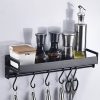 30cm 4 Hooks Kitchen Multi-function Wall Hanging Holder Seasoning Storage Rack (Black) - Image 2