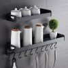30cm 4 Hooks Kitchen Multi-function Wall Hanging Holder Seasoning Storage Rack (Black) - Image 8