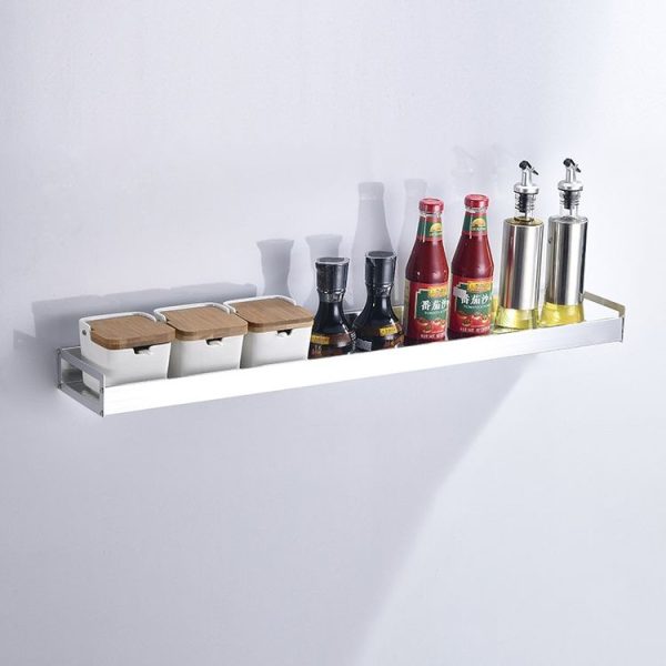 80cm Kitchen Multi-function Wall Hanging Holder Seasoning Storage Rack (Silver) - Image 2