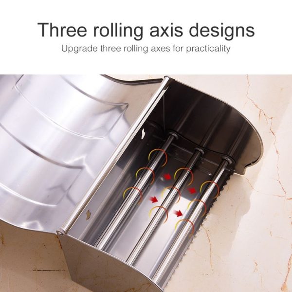 Q7 304 Stainless Steel Bathroom Wall-mounted Waterproof Bright Light Paper Towel Roll Holder - Image 4