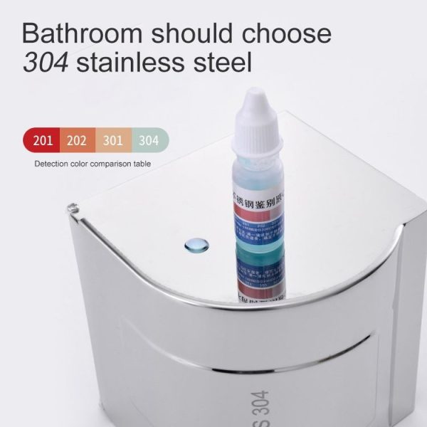 Q7 304 Stainless Steel Bathroom Wall-mounted Waterproof Bright Light Paper Towel Roll Holder - Image 8