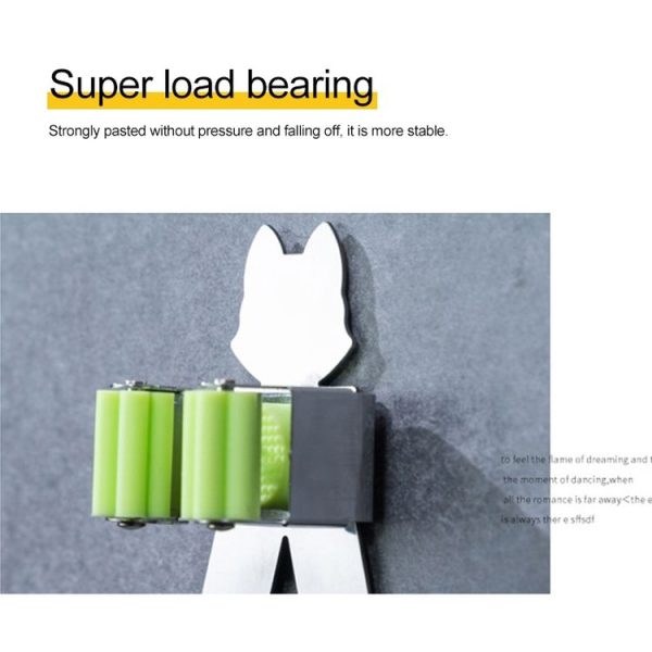 Cat Shape Bathroom Wall-mounted Mop Holder Storage Hook - Image 4