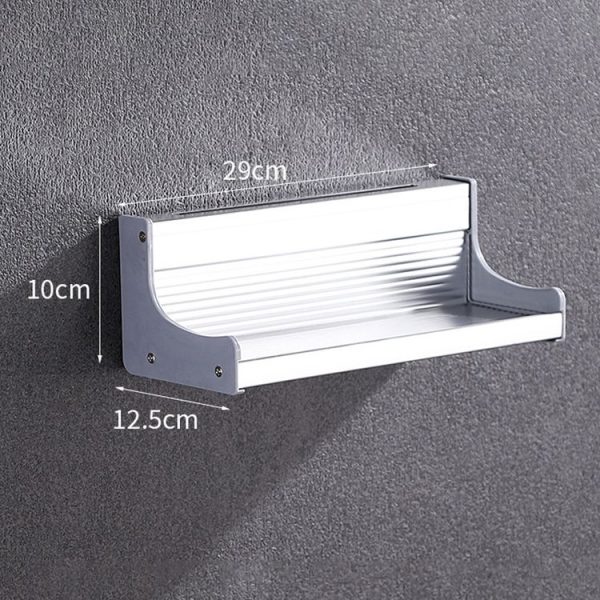 30cm Multi-function Kitchen Punching Wall-mounted Aluminum Condiment Holder Storage Rack - Image 3