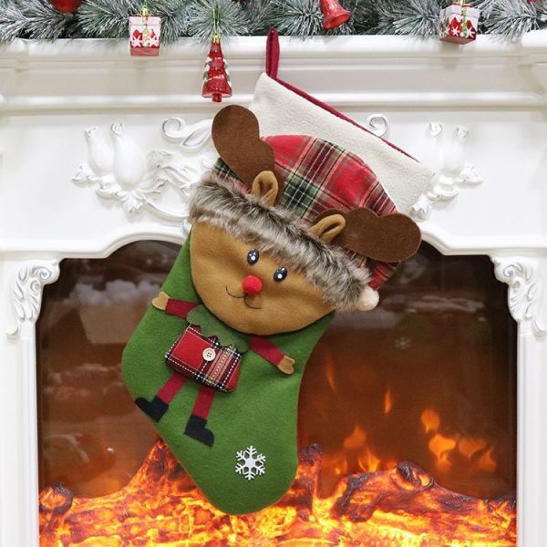 Elk Christmas Ornament Decoration Christmas Stocking Gift Bag Pendant - Image 2