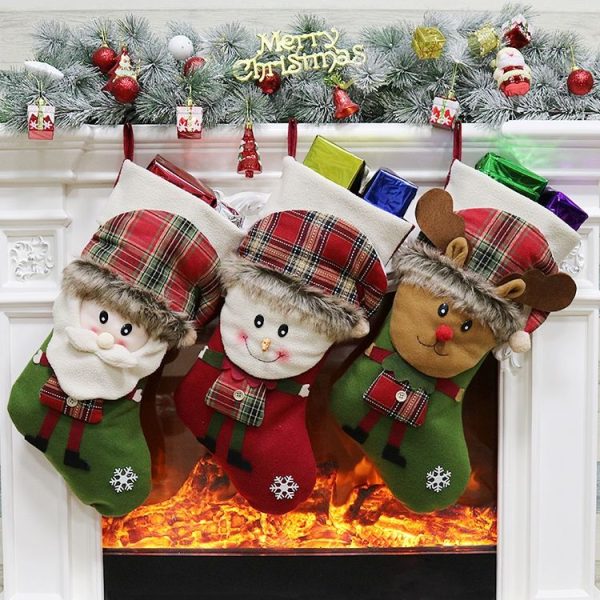 Elk Christmas Ornament Decoration Christmas Stocking Gift Bag Pendant - Image 5
